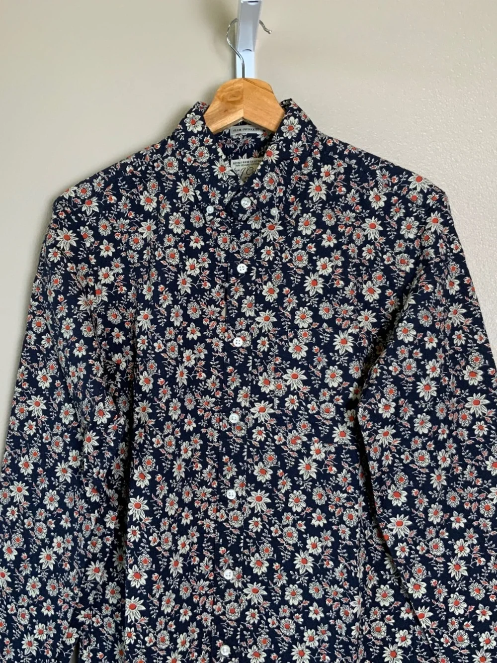 J. Crew Floral Slim Untucked Stretch Secret Wash Cotton Poplin Button Down Shirt